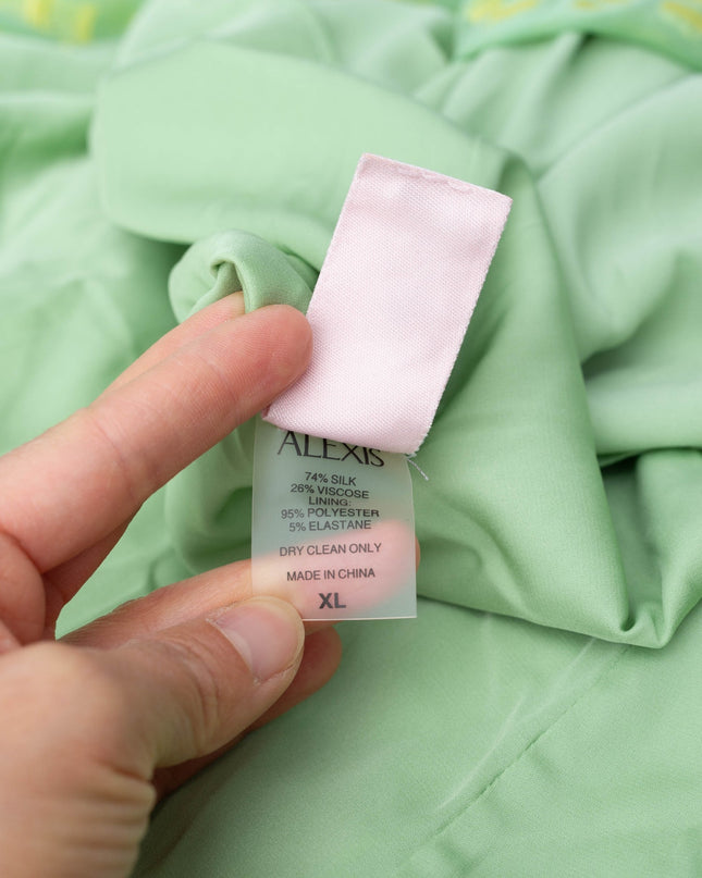 Alexis Elea Green Abstract Dress