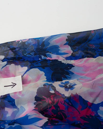 Ieena for Mac Duggal Blue Floral Cutout Gown