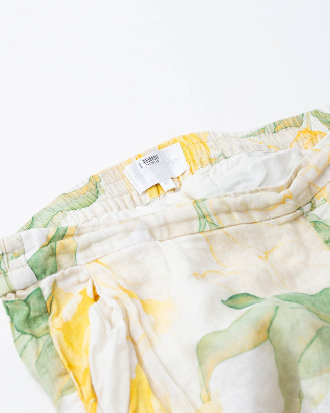 Christy Lynn Marta Yellow Floral Linen Trousers