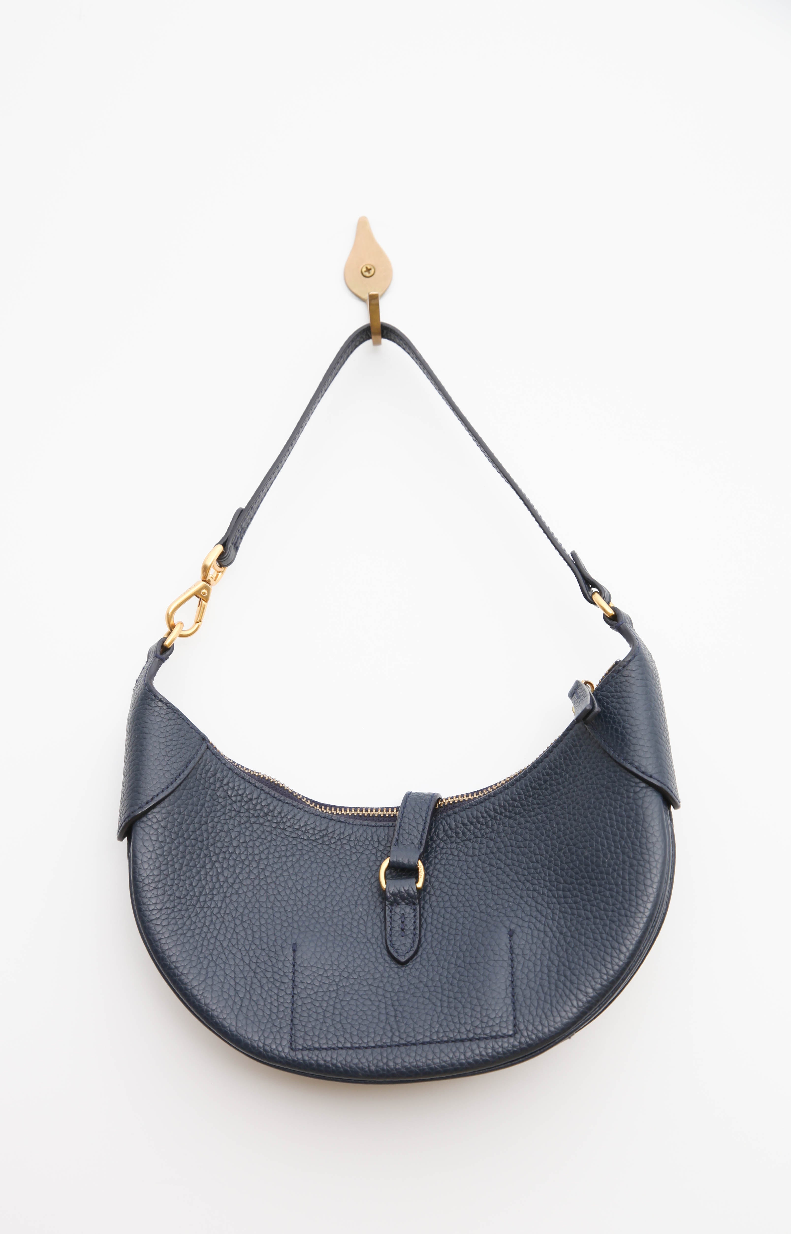 Polo Ralph Lauren Polo ID Pebbled Mini Shoulder Bag in Navy Blue