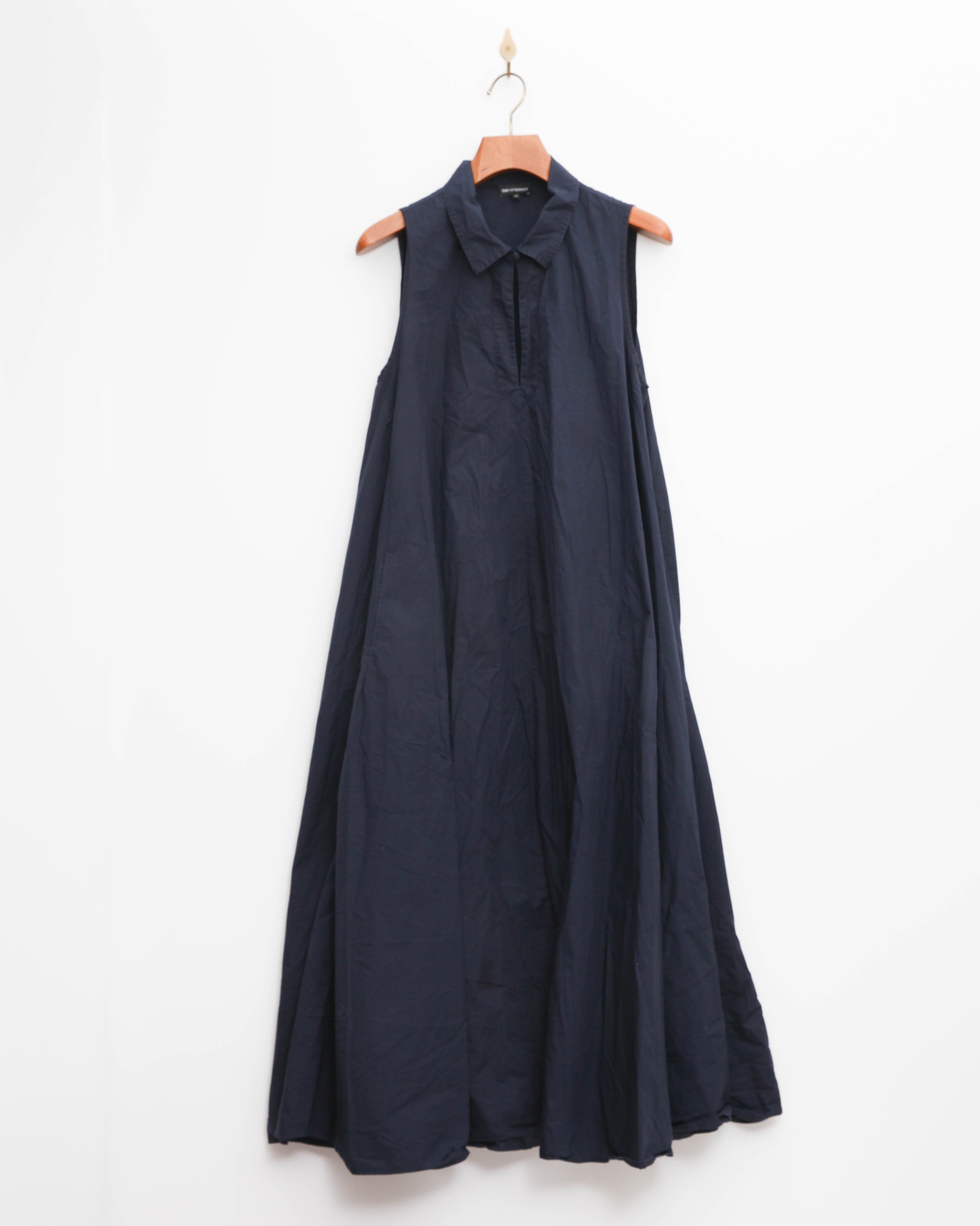 Emporio Armani Cotton Poplin Maxi Dress Blue – Size 48