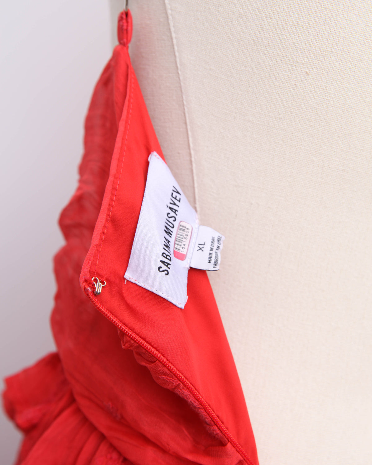 Sabina Musayev Camellia Red Maxi Dress Size XL