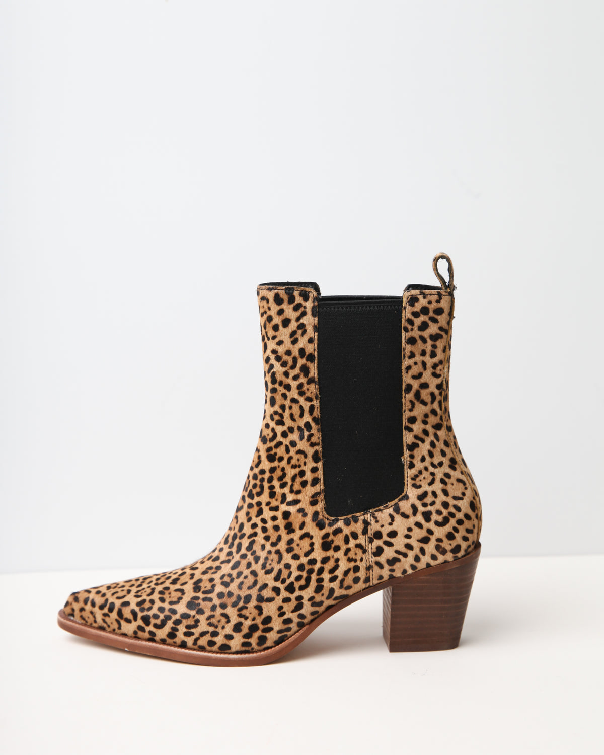 Dolce Vita Shadie Leopard Calf Hair Chelsea Booties