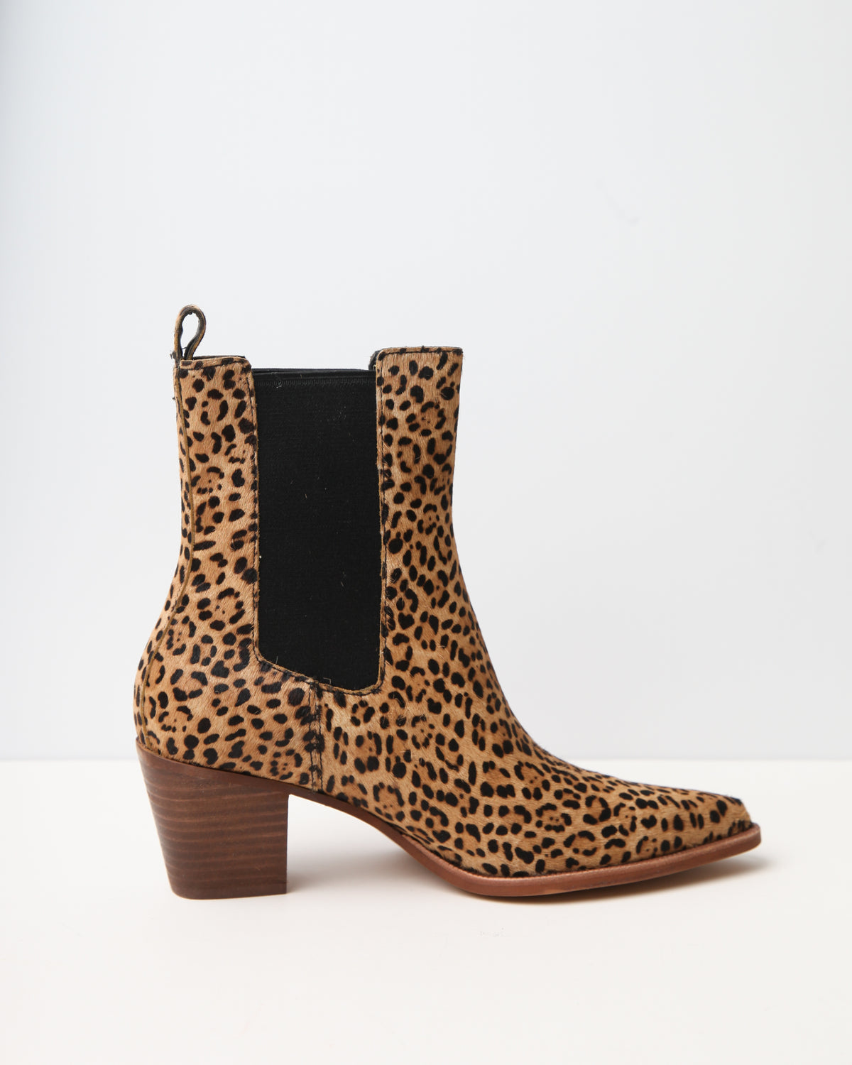 Dolce Vita Shadie Leopard Calf Hair Chelsea Booties