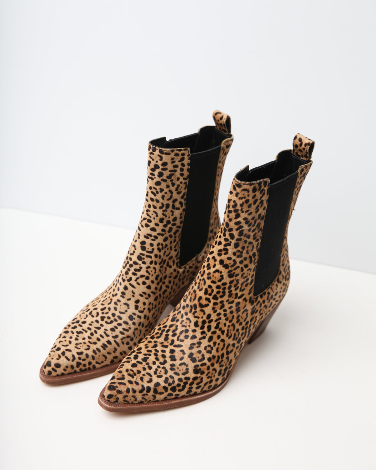 Dolce Vita Shadie Leopard Calf Hair Chelsea Booties