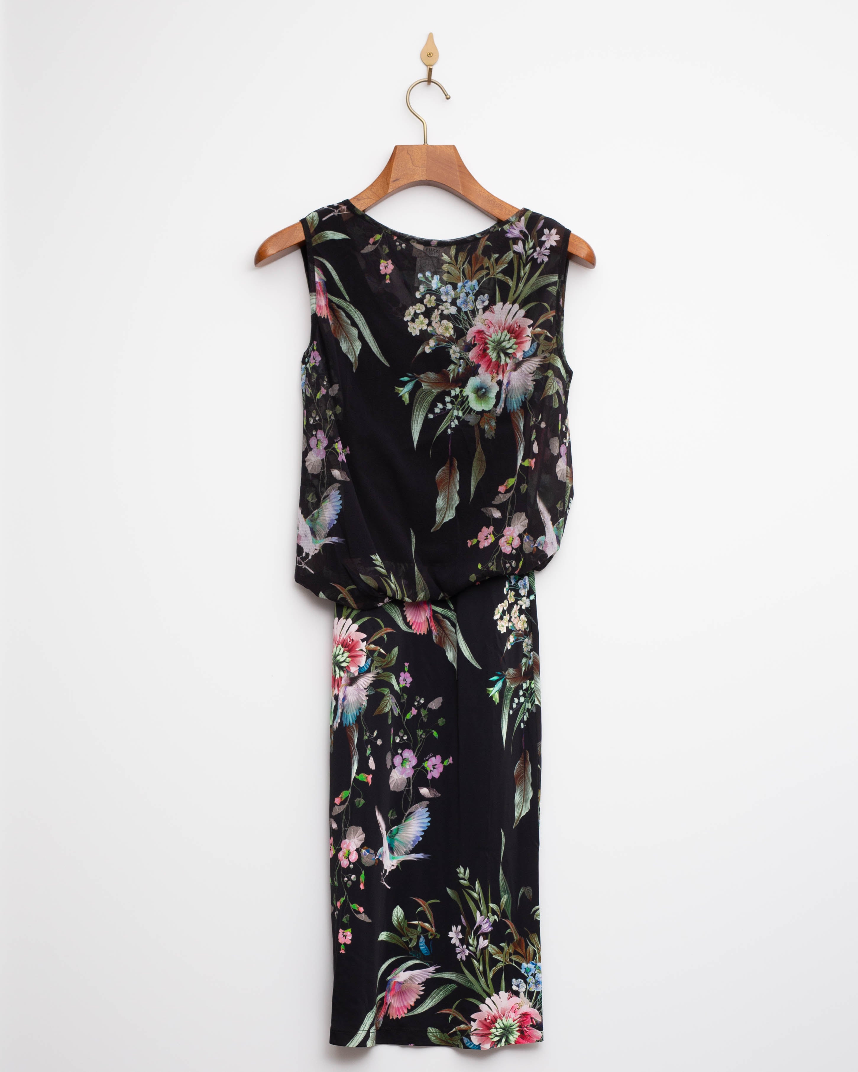 Fuzzi Navy Floral Midi Dress Size S & M
