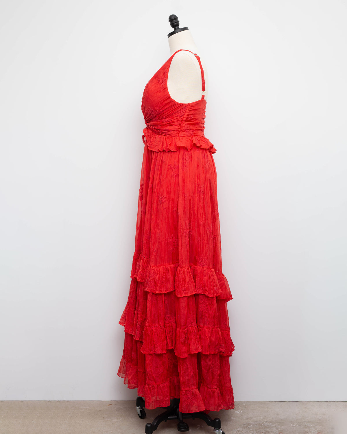 Sabina Musayev Camellia Red Maxi Dress Size XL