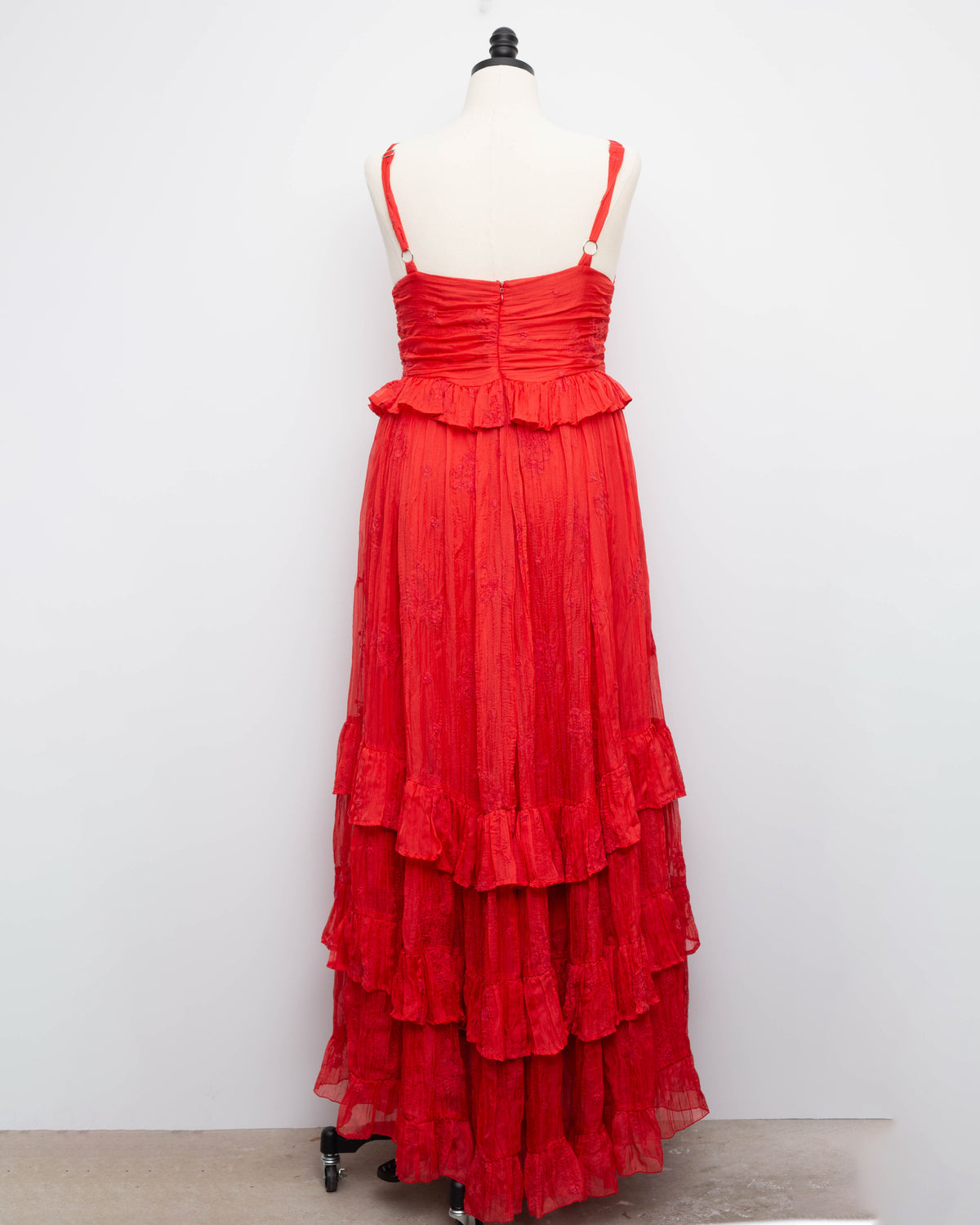 Sabina Musayev Camellia Red Maxi Dress Size XL