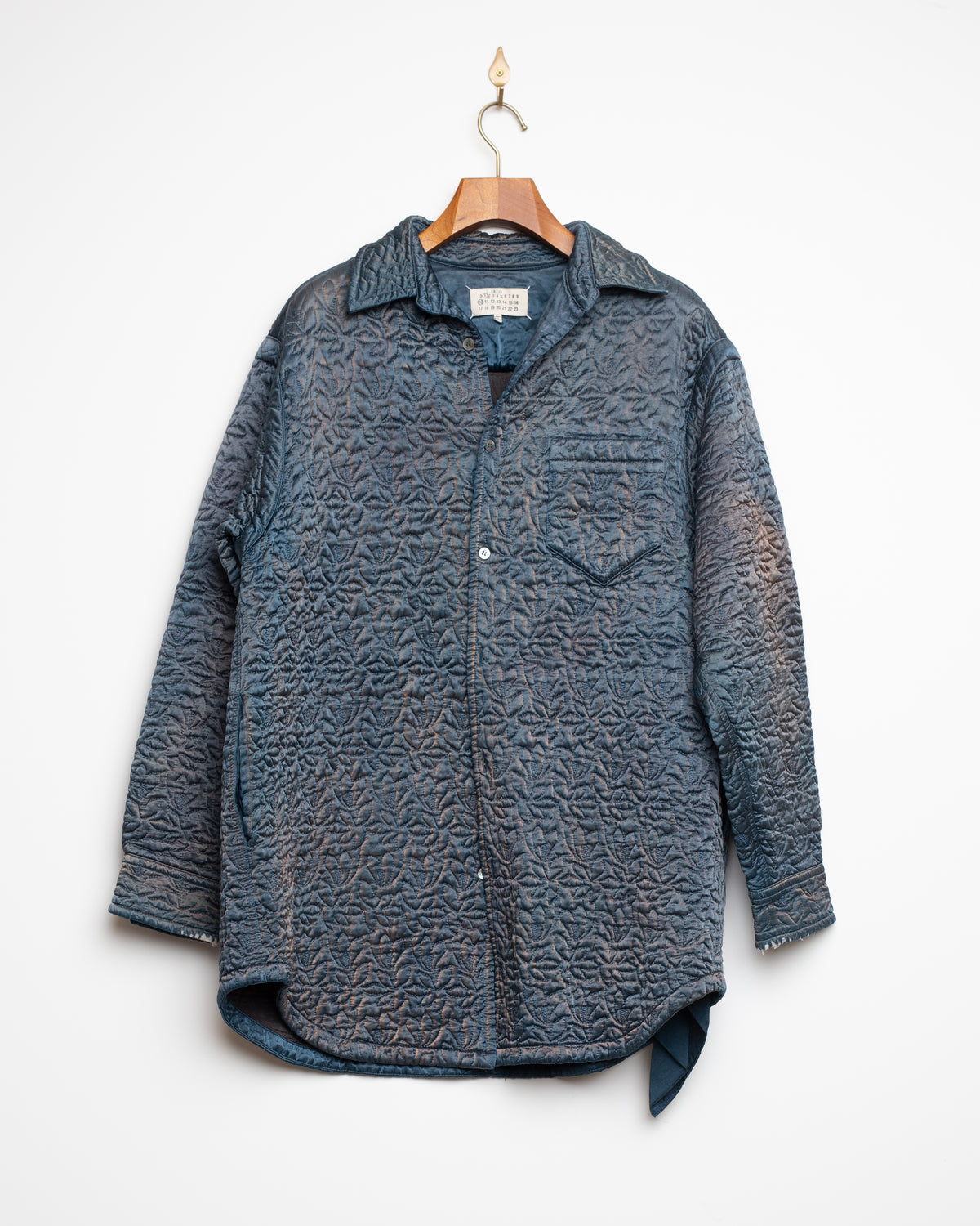 Maison Margiela Blue Quilted Satin Shirt Jacket – Size IT 42