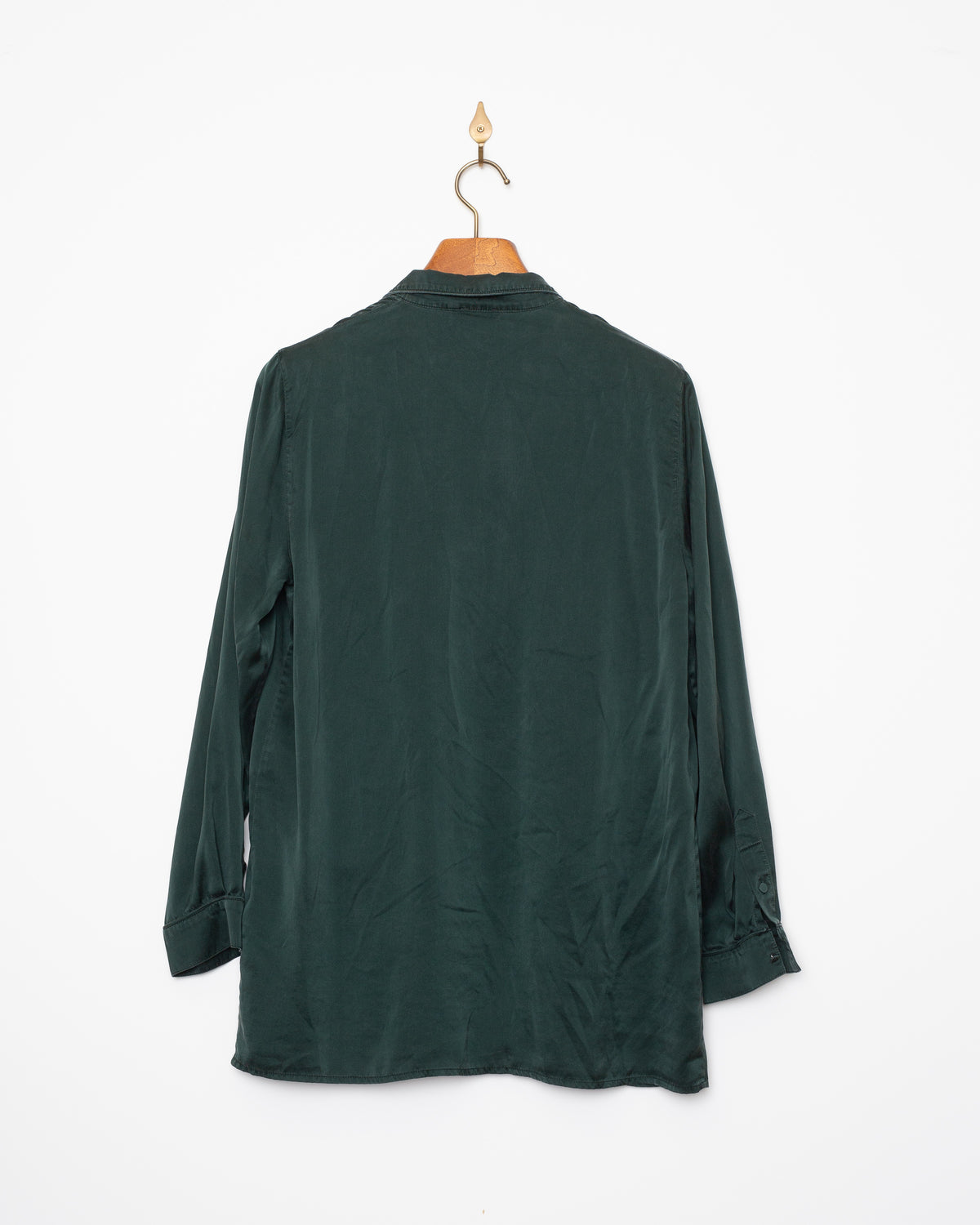 SILK LAUNDRY Relaxed Green Silk Blazer Size US L
