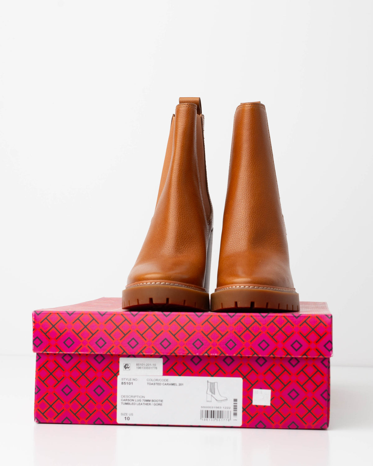 Tory Burch Carson Lug Sole High Heel Boots — Size 10 NWT
