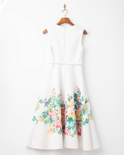 Badgley Mischka Printed Full Skirt Midi Dress