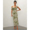 Reformation Green Floral Chiffon Reya Dress