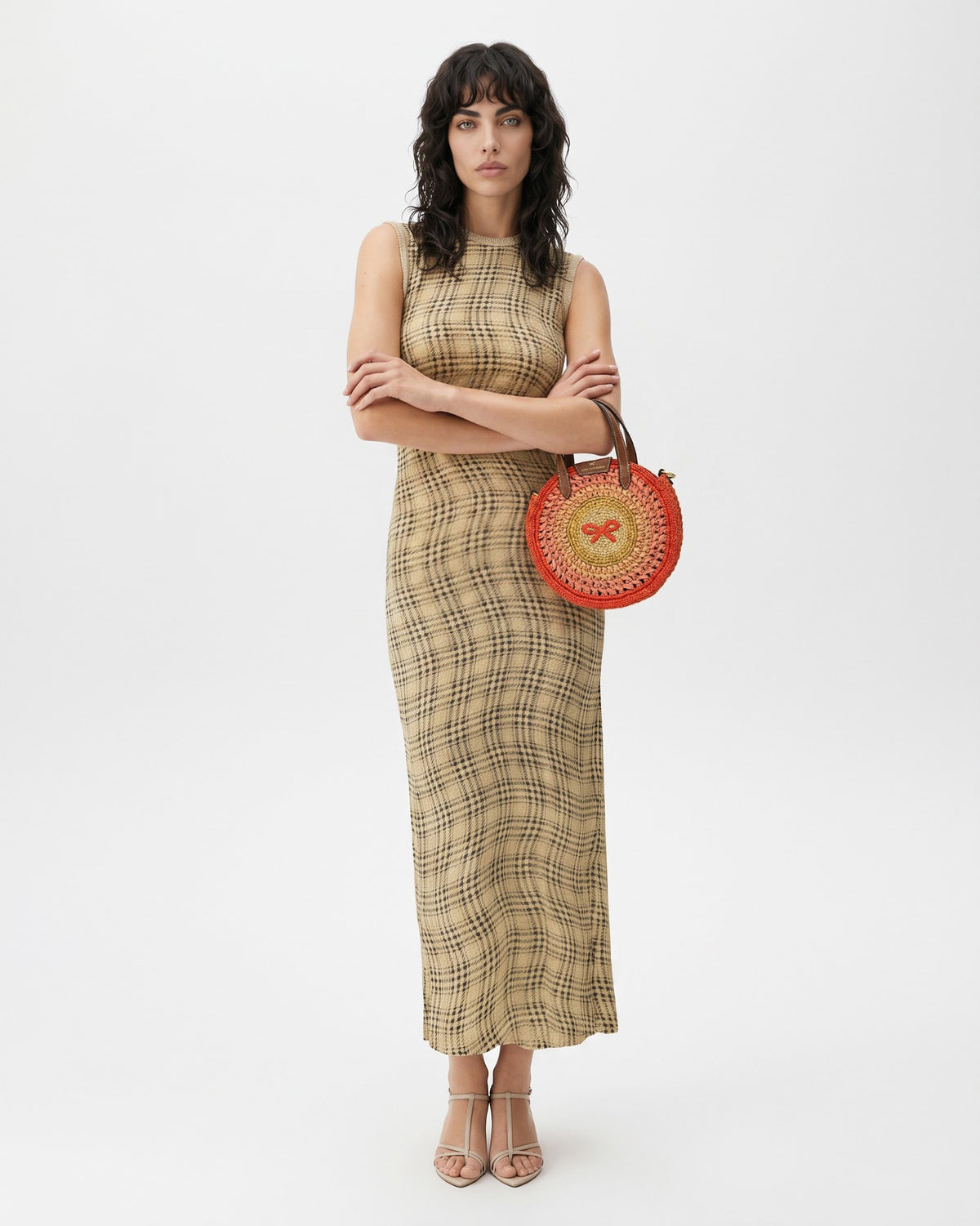 Anya Hindmarch Small Round Bow Raffia Tote – Orange Ombré