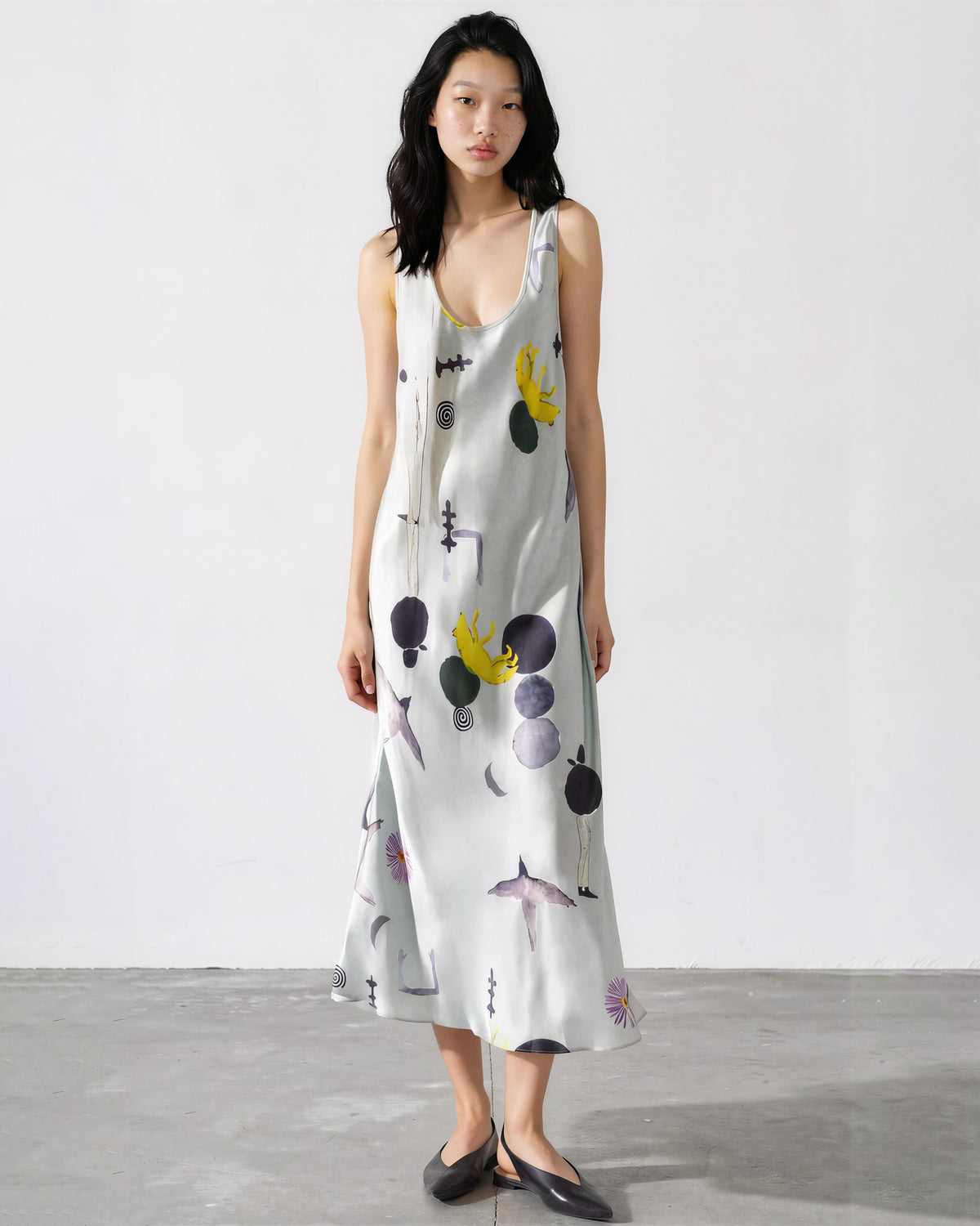 Silk Laundry Scoop Neck Silk Dress — Size XL