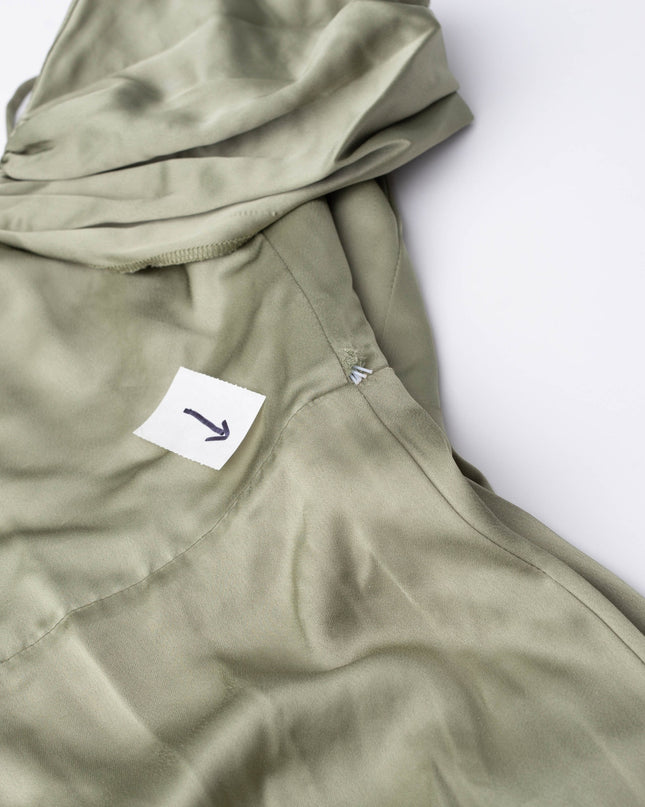 Reformation Sage Green Hensley Silk Dress