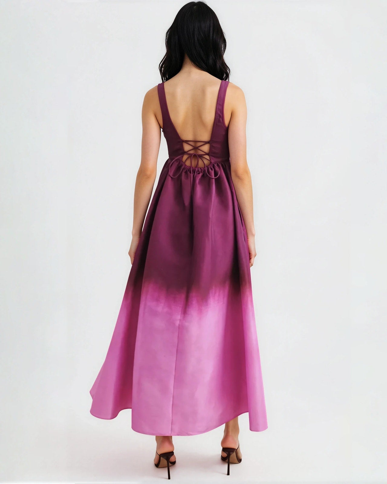 Acler Redin Maxi Dress Purple Ombre Sweetheart Gown Size 8 - Pre - owned - Wind & Song