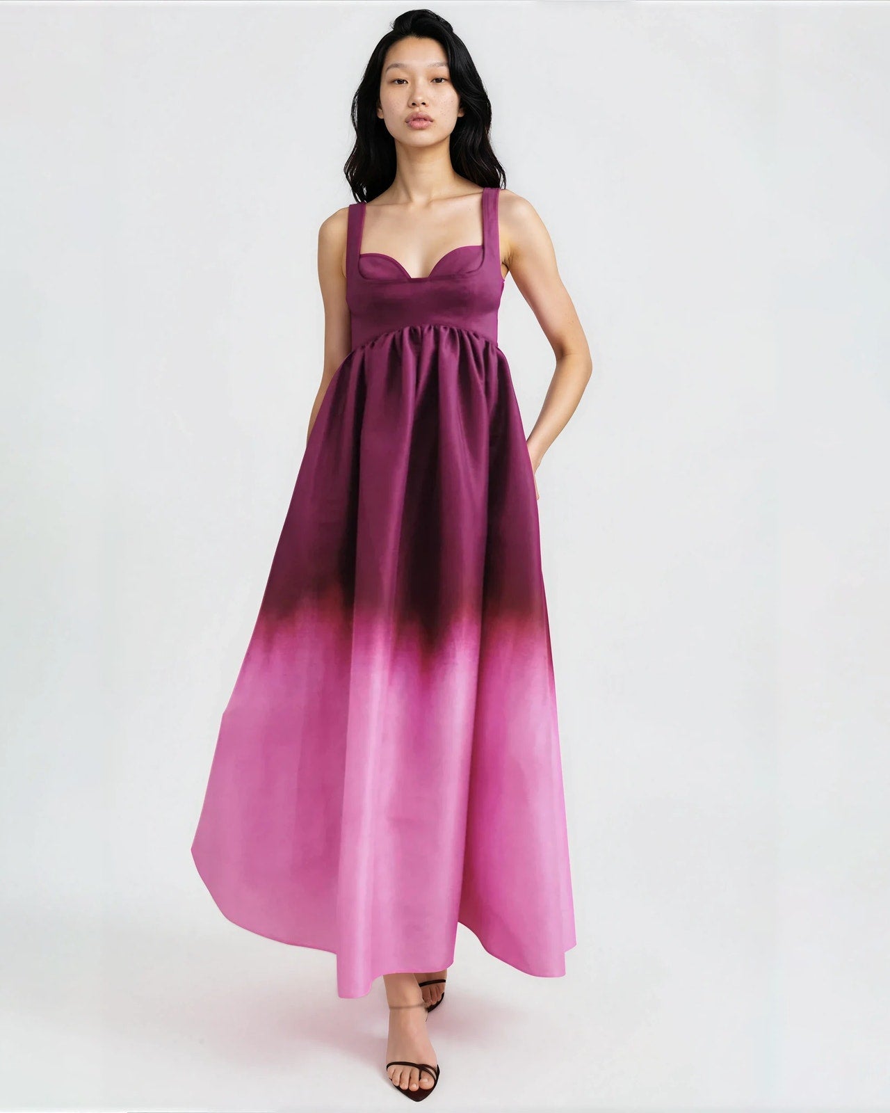 Acler Redin Maxi Dress Purple Ombre Sweetheart Gown Size 8 - Pre - owned - Wind & Song