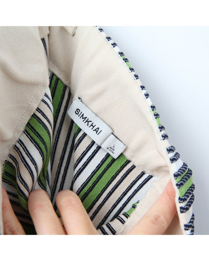 SIMKHAI Soleil Striped Knit-Jersey Midi Dress – Green – Size L- Pre-owned