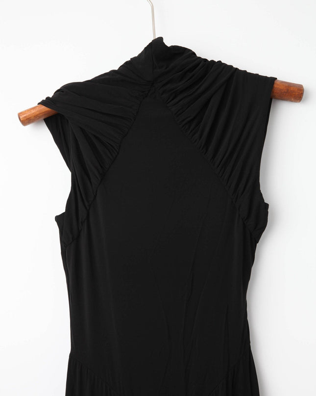 Alberta Ferretti Jersey High Neck Gown in Black - Wind & Song