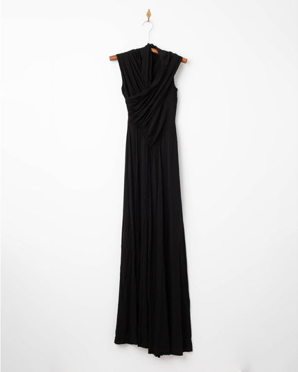 Alberta Ferretti Jersey High Neck Gown in Black - Wind & Song