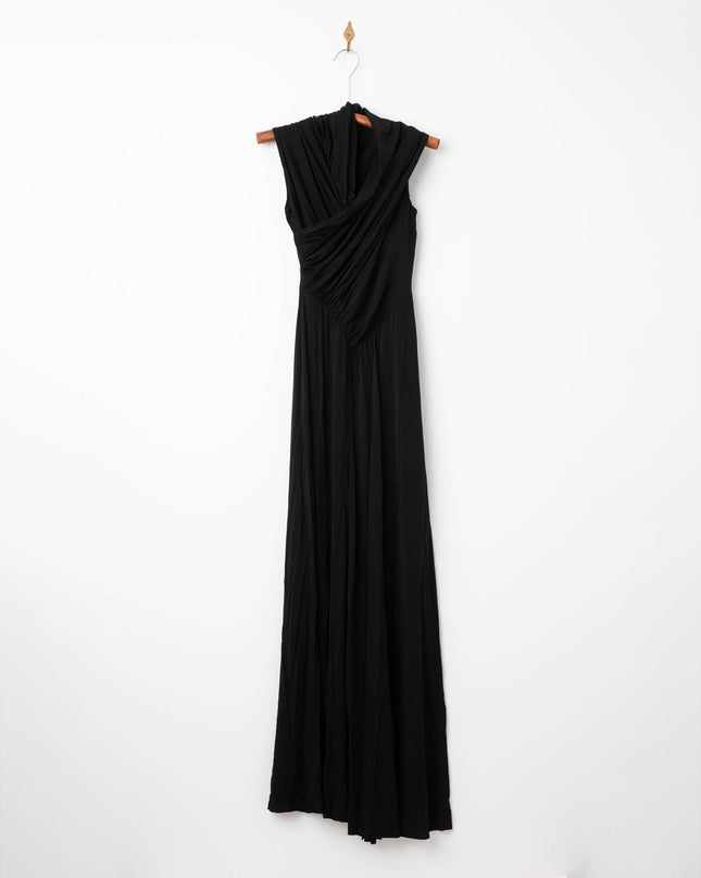 Alberta Ferretti Jersey High Neck Gown in Black - Wind & Song
