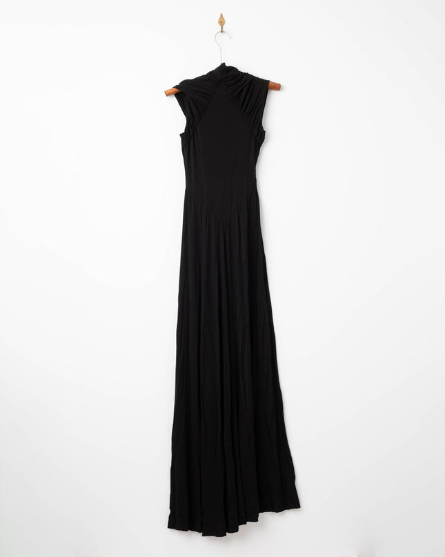 Alberta Ferretti Jersey High Neck Gown in Black - Wind & Song