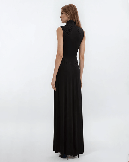 Alberta Ferretti Jersey High Neck Gown in Black - Wind & Song