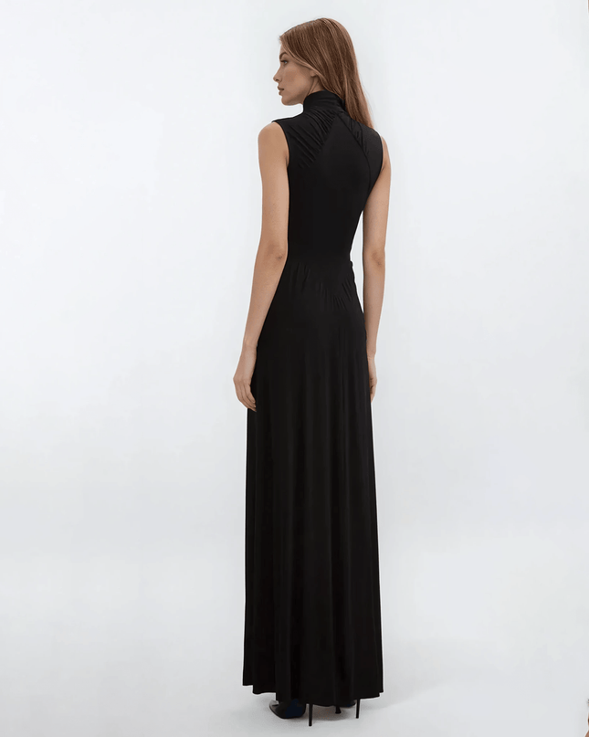 Alberta Ferretti Jersey High Neck Gown in Black - Wind & Song