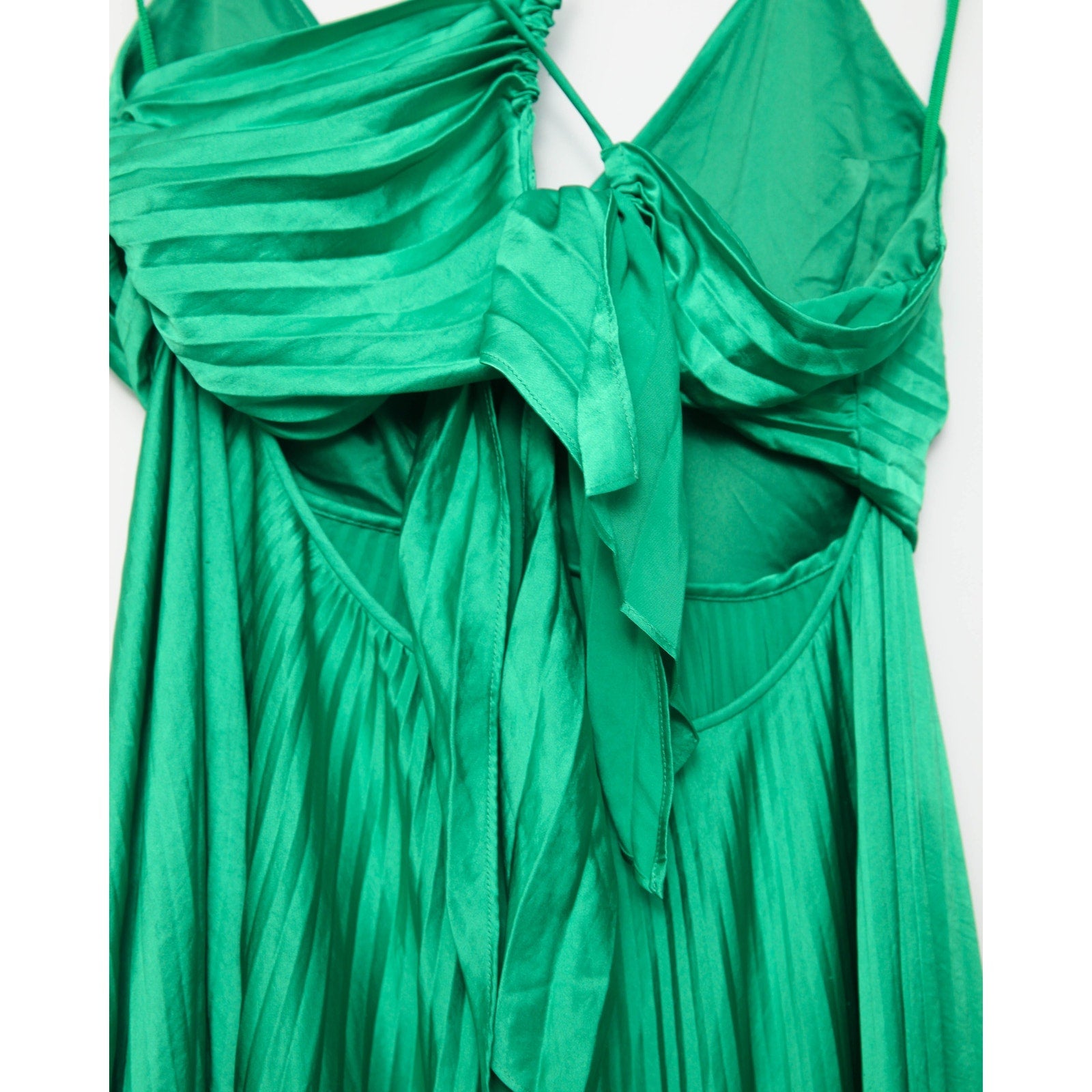 A.L.C. Aries Green Satin Maxi Dress Size 10 – Sweetheart A - Line - Wind & Song