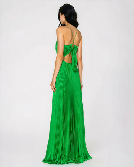 A.L.C. Aries Green Satin Maxi Dress Size 10 – Sweetheart A - Line - Wind & Song