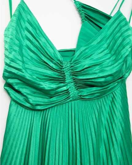 A.L.C. Aries Green Satin Maxi Dress Size 10 – Sweetheart A - Line - Wind & Song