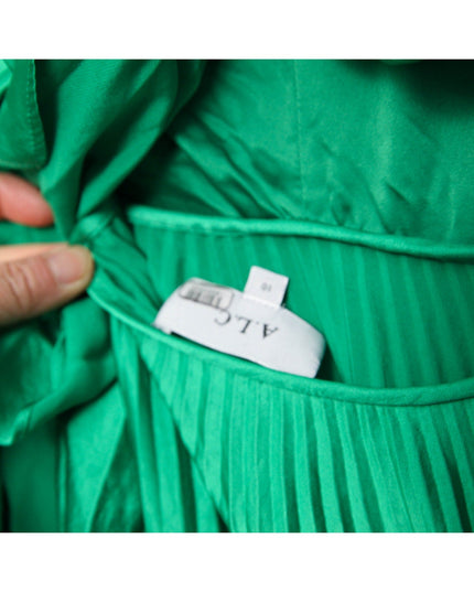 A.L.C. Aries Green Satin Maxi Dress Size 10 – Sweetheart A - Line - Wind & Song