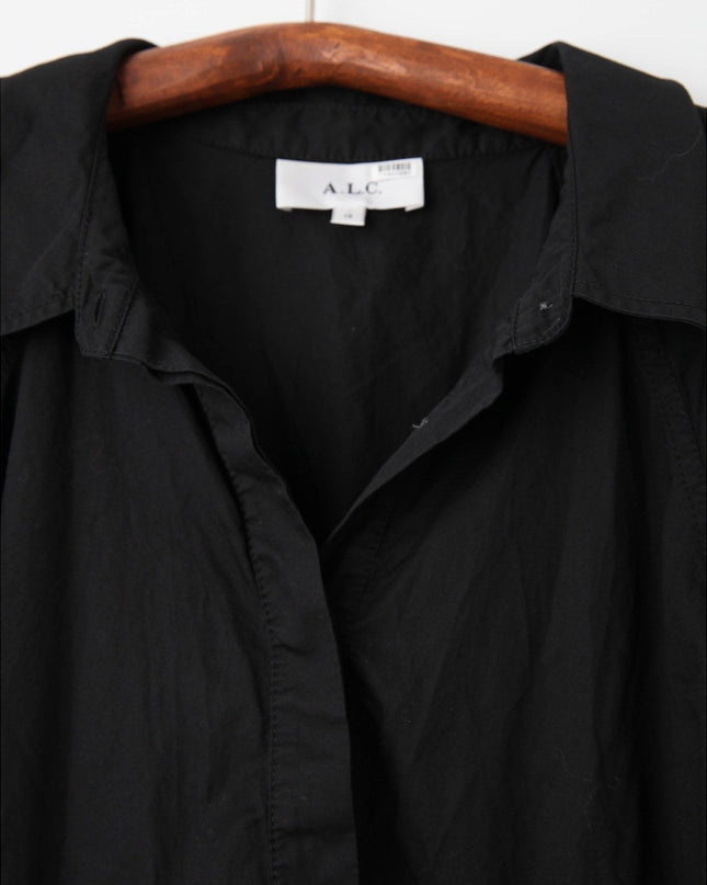 A.L.C. Julie Black Cotton Mini Dress - Wind & Song