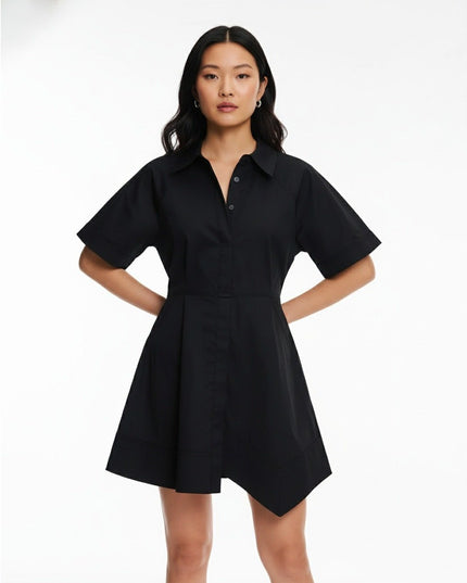 A.L.C. Julie Black Cotton Mini Dress - Wind & Song