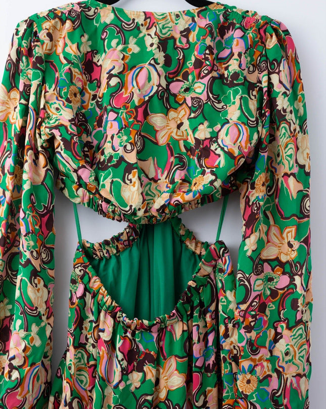 A.L.C. Women’s Bell Print Layered Cutout Maxi Dress - Wind & Song