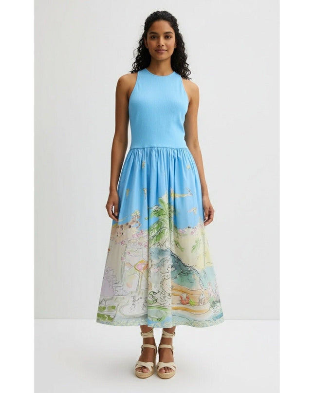 ALÉMAIS Blue Anouk Tank Midi Dress - Wind & Song