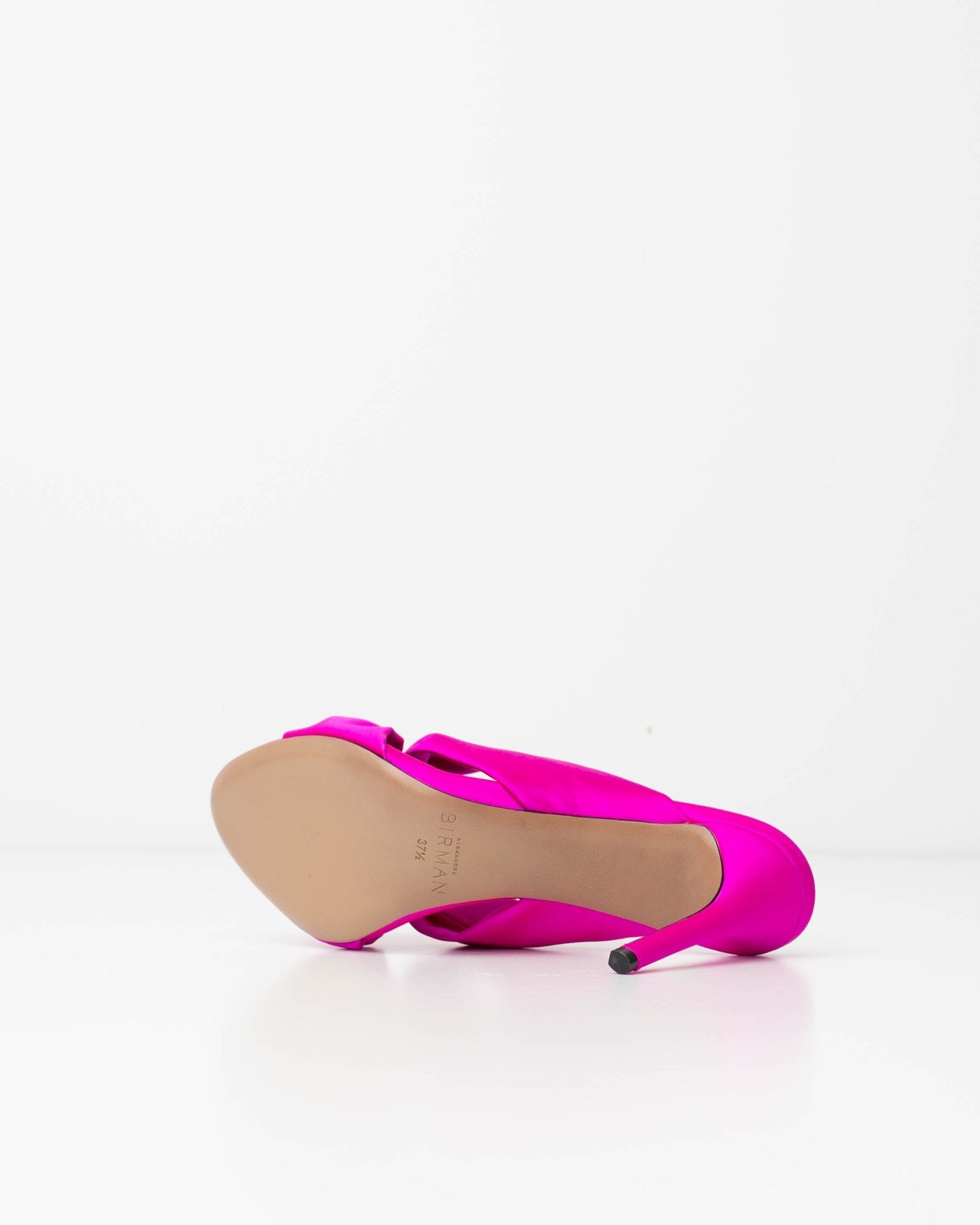 Alexandre Birman Pink Satin Bow Mule Sandals 85mm Size 37.5 | New - Wind & Song