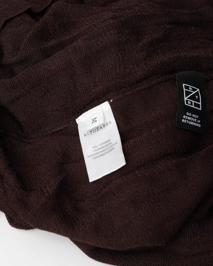 Altuzarra Knit Vivi Dress with Satin Ruffle in Charred Oak - Wind & Song