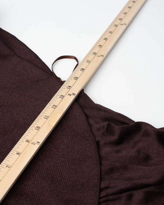 Altuzarra Knit Vivi Dress with Satin Ruffle in Charred Oak - Wind & Song