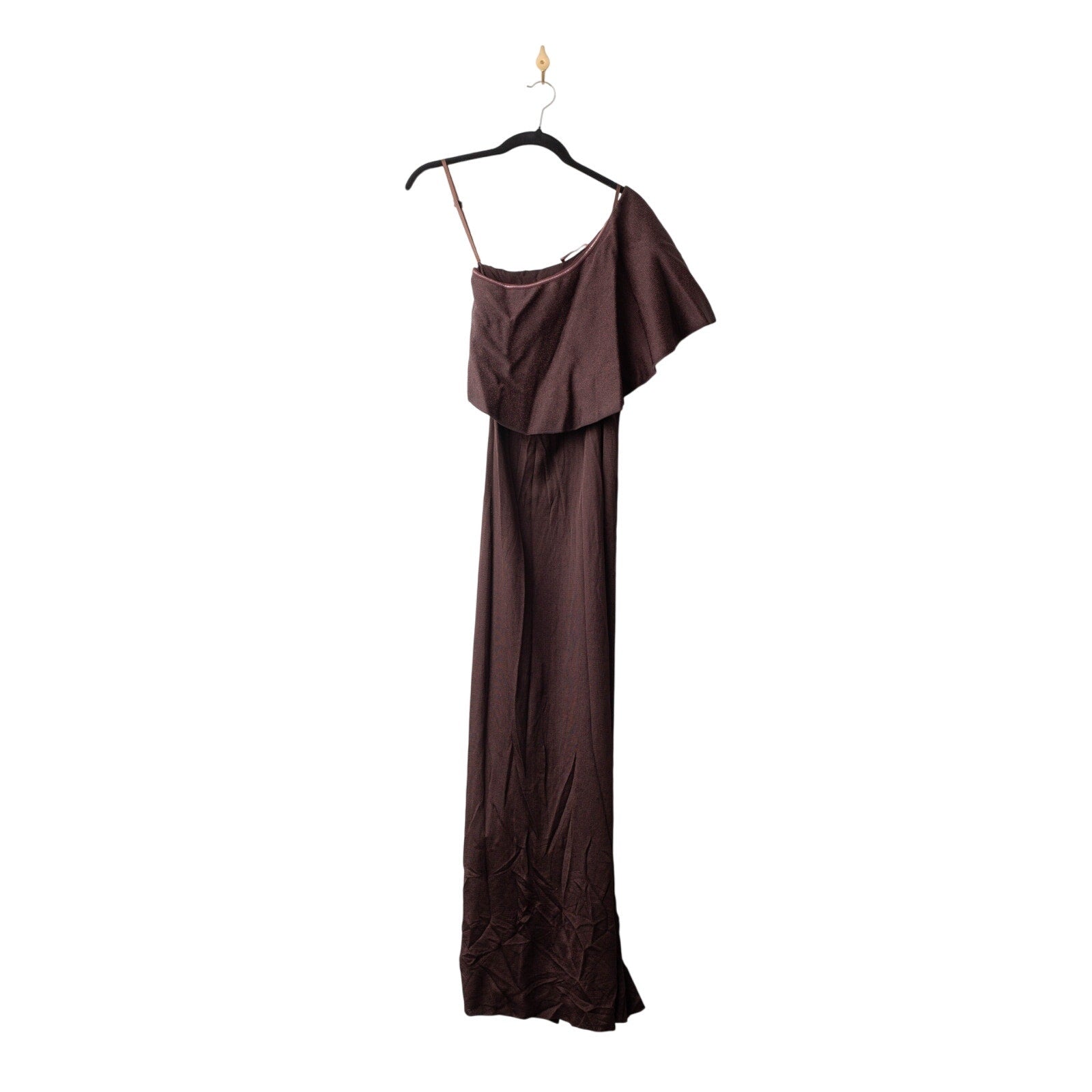 Altuzarra Knit Vivi Dress with Satin Ruffle in Charred Oak - Wind & Song