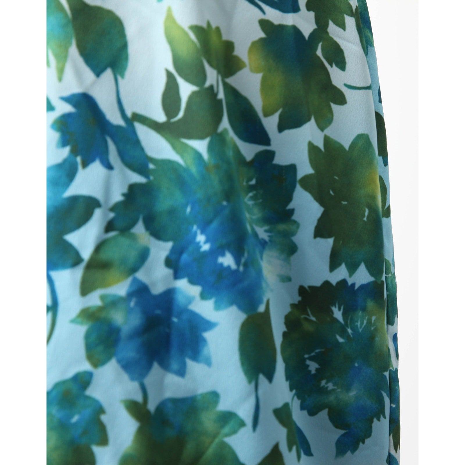 AMUR Blue Floral Halter Gown with Ruffle Detail (Size 8) - Wind & Song