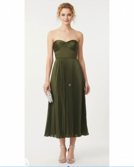 AMUR Green Satin Belle Dress - Wind & Song
