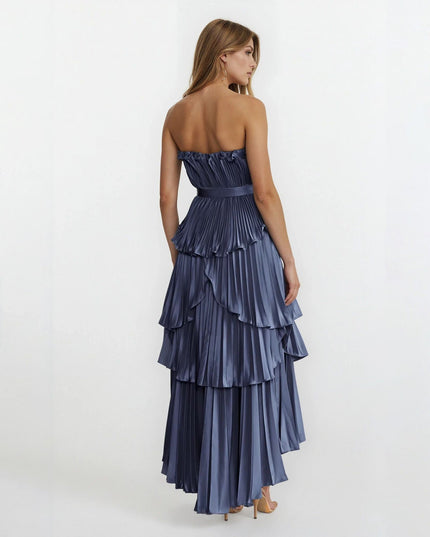 AMUR Janey Midi Dress in Blue - Wind & Song