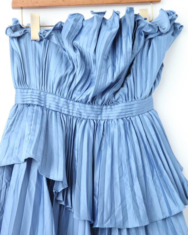 AMUR Janey Midi Dress in Blue - Wind & Song