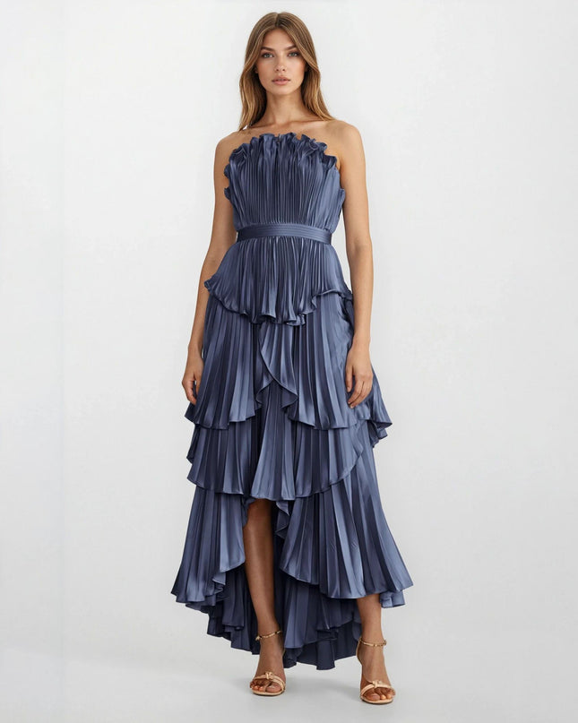 AMUR Janey Midi Dress in Blue - Wind & Song