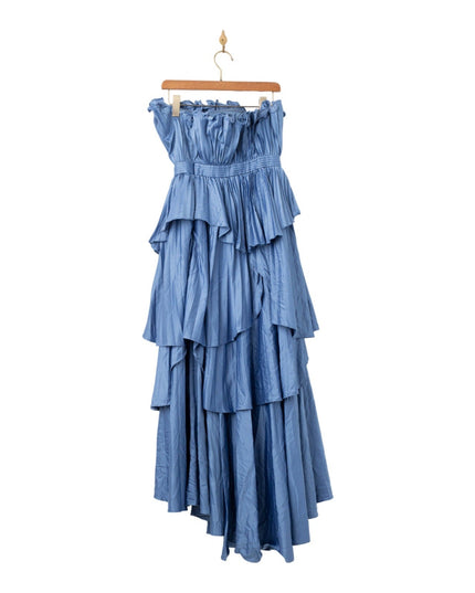 AMUR Janey Midi Dress in Blue - Wind & Song