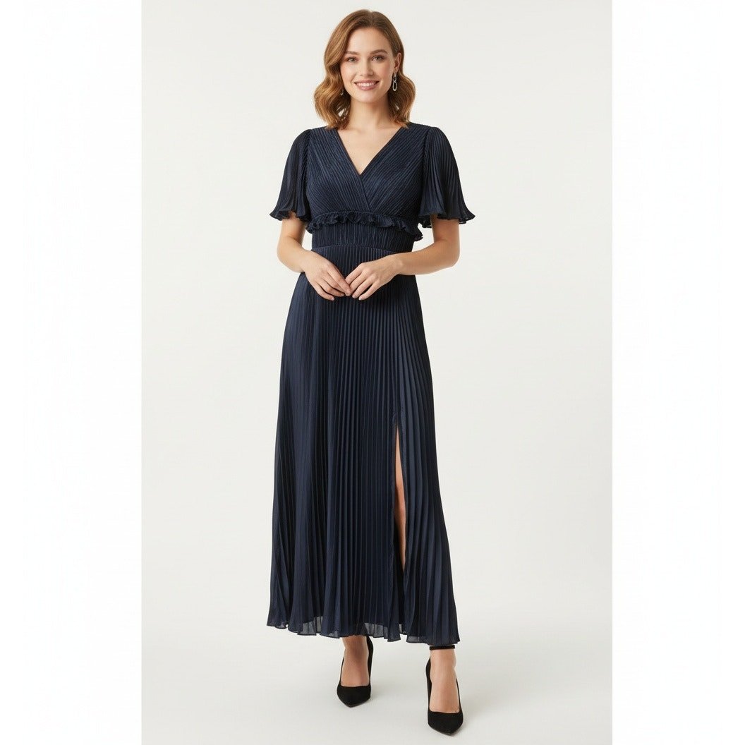 AMUR Suze Blue Satin Gown Size 12 - Wind & Song