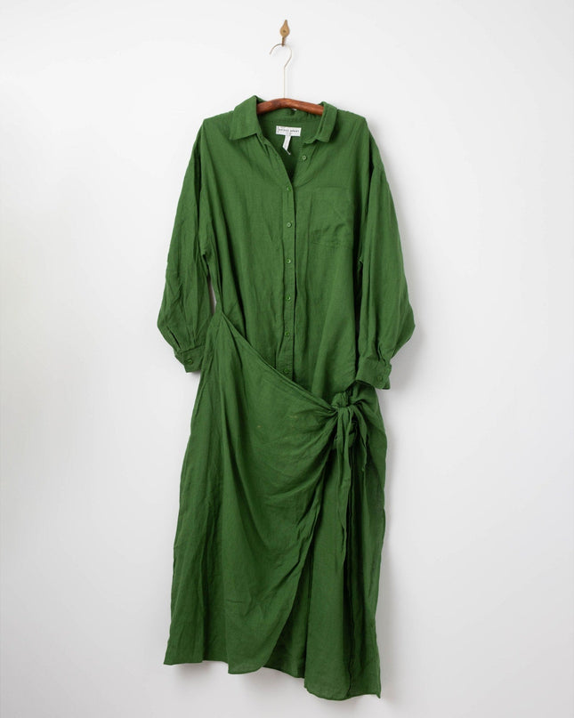 Apiece Apart Alessandra Sarong Shirt Dress in Green - Wind & Song