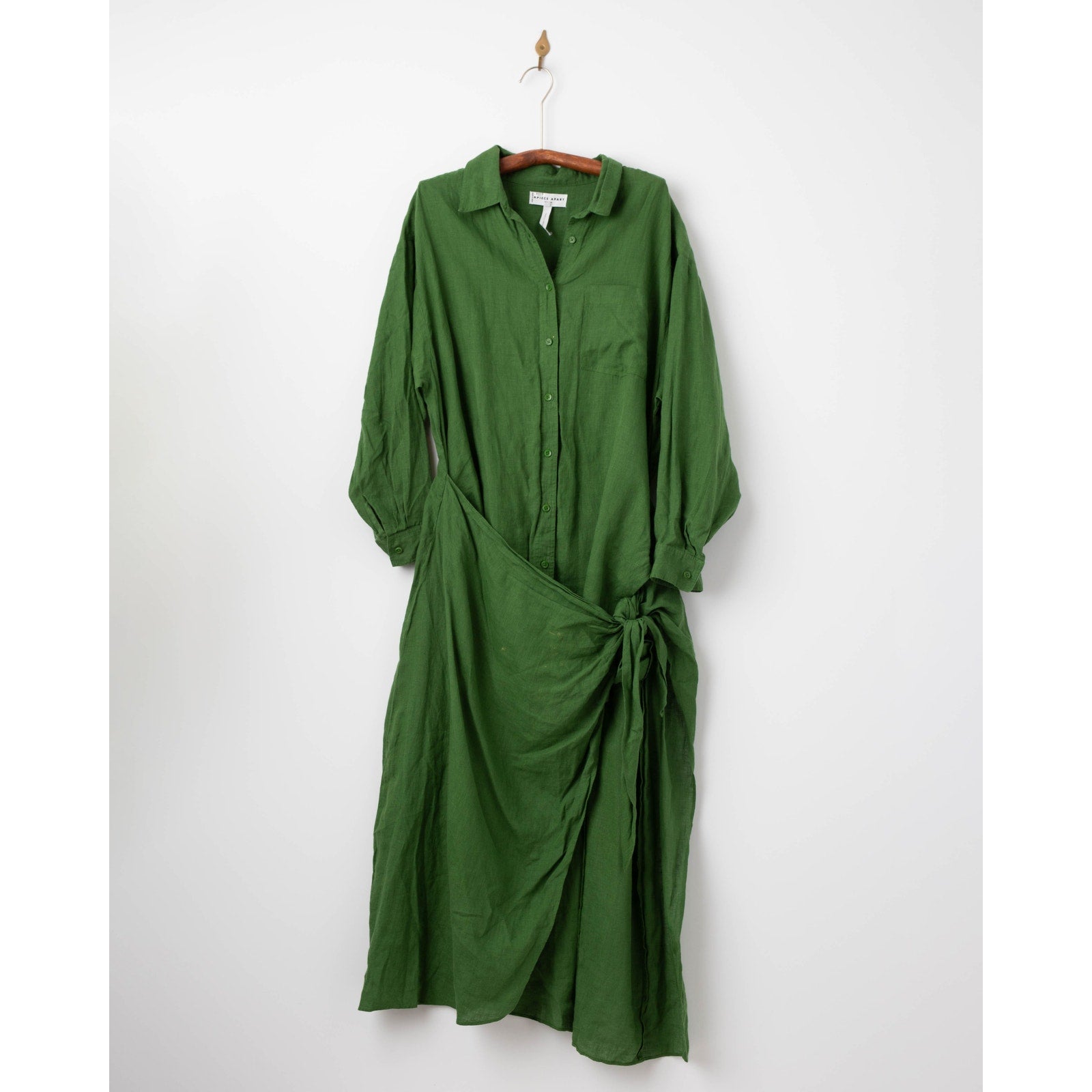 Apiece Apart Alessandra Sarong Shirt Dress in Green - Wind & Song